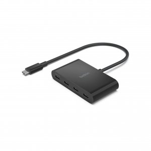 promo Belkin Connect Hub USB-C™ vers 4 Ports USB-C (Adaptateur multiport, 4 Ports USB-C 3.2 2e gén., PD 100 W, Transfert de données Haute-Vitesse 10 Gbit/s Max., pour MacBook, iPad, Chromebook, PC, etc.)