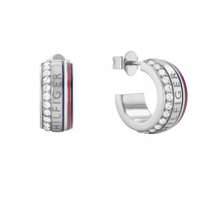 promo Tommy Hilfiger Jewelry Créoles pour Femme en Acier inoxidable avec cristaux - 2780623