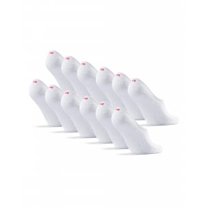 promo DANISH ENDURANCE 6 Paires de Chaussettes Invisibles Basses en Coton, Patin Antidérapant, Femme Homme, Blanc, 43-47