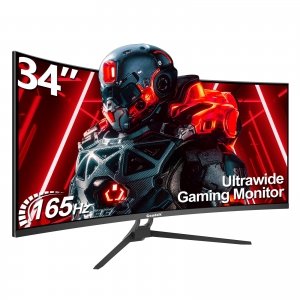 promo Gawfolk 34 Pouces Ultrawide Curved Gaming Monitor, 1500R PC Screen 165hz UWQHD 3440x1440, écran d'ordinateur incurvé avec FreeSync et Eye Care Technologie, supporte VESA 75 x 75 mm