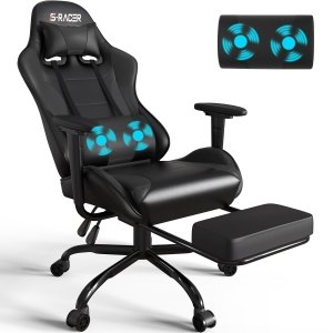 promo Homall Chaise Gaming Massante, Siege Gaming Hauteur Réglable, Gaming Chair Ergonomique avec Appui-tête et Support Lombaire, Ergonomique pour PC Gamer Chaise de Bureau capacité de Charge 150 kg