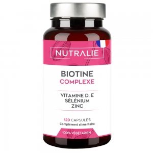 promo Biotine Pousse Cheveux 10.000mg - Très Rapide - GAGNANT 2022 Zinc + Selenium Vit D E - Ongles Peau - Femme Homme - Complément Alimentaire de Vitamine B8-120 Gélules Nutralie