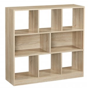 promo VASAGLE Bibliothèque, Étagère, Meuble de Rangement avec Compartiments Ouverts, pour Salon, Chambre, Bureau, Cloison Séparateur, 97,5 x 30 x 100 cm, Couleur Boisée LBC52NL