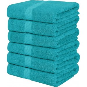 promo Utopia Towels-Lot de 6 Serviettes de Bain, 100% Coton filé 60 x 120 CM Serviettes légères et très absorbantes à séchage Rapide, Serviettes de pour hôtel, Spa et Salle de Bain Turquoise