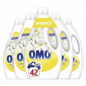 promo OMO - Lessive liquide Oui pour Tahiti - 210 lavages - Monoi - propreté éclatante & parfum longue durée aux essences naturelles (lot de 5x42)