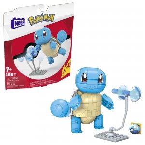 promo MEGA Pokémon Figurine Action Carapuce 12 cm, Jeu De Briques De Construction pour Enfants Et Adultes, Modèle Pokémon À Collectionner avec 199 Pièces, Jouet pour Enfant de 7 Ans et Plus, GYH00