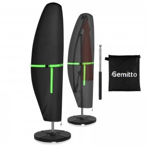 promo GEMITTO Housse de Protection pour parasol avec Tige et parasol déporté 2 à 4 m Grand parasol Protection Contre Les intempéries, Les UV, Le Vent Outdoor pour parasol déporté 280 x 30/81/46 cm