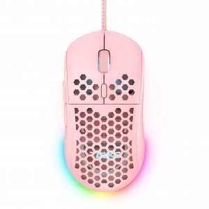 promo Dierya × TMKB M1SE Souris Gamer pour PC, avec capteur Optique 12800 DPI Gaming Mouse, 6 Boutons programmables, RGB Personnalisable, Ergonomique Souris Filaire Ordinateur - Rose