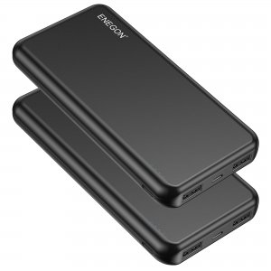 promo ENEGON 2-Pack Batterie Externe Power Bank 10000mAh, Chargeur Portable de Téléphone avec USB C en Entrée et Sortie pour iPhone14 13 12 11 X XR iPad Galaxy S9 Tablettes et Plus (Noir x 2)