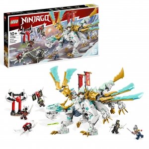 promo LEGO Ninjago 71786 La Créature Dragon de Glace de Zane, 2-en-1, Figurine de Dragon et 5 Minifigurines, Kit de Construction de Maquettes de Noël, Jouet pour Enfants, Cadeau