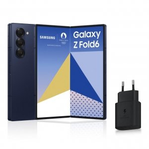 promo Samsung Galaxy Z Fold6, Smartphone Android 5G avec Galaxy AI, 256 Go, Chargeur secteur rapide 25W inclus, Smartphone déverrouillé, Bleu nuit, Version FR