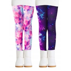 promo Adorel Legging Polaire Chaud Hiver Pantalon Fille Lot de 2 Galaxie Rose 11 Ans (Taille Fabricant: 160)