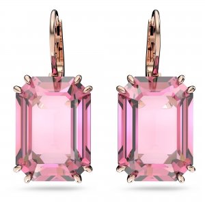 promo Swarovski Pendants d'oreilles Millenia, boucles d'oreilles cristaux taille octogonale, placage de ton or rosé, rose