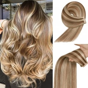 promo YDDM Extension Adhesive Cheveux Naturel 20pcs 40cm 40g Adhesive Extension Cheveux Naturel Adhesif Extension Adhesive Tape In Hair Extensions Extension(16Inch,P6/613#)