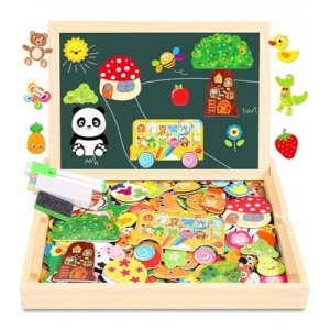 promo Jojoin 130 Pièces Puzzles en Bois Magnétique - 2024 Nouveau Jouet Montessori avec Double Face Aimanté | Modèle de Fruits Animaux Mignons - Jouet Educatif Enfant 3 Ans Plus
