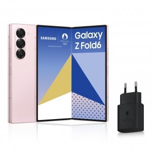 promo Samsung Galaxy Z Fold6, Smartphone Android 5G avec Galaxy AI, 256 Go, Chargeur secteur rapide 25W inclus, Smartphone déverrouillé, Rose, Version FR