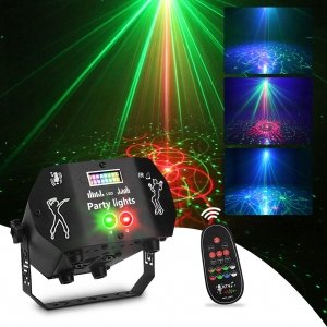 promo Nauotk Lampe de Scène avec Télécommande, 60 Modes RGB, Lumière Disco Contrôlée par Musique et Stroboscope, Boule Disco à Commande Vocale avec 2m Câble USB pour Halloween, Fête, Noël