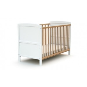 promo Lit pour bébé AT4 : Lit avec matelas / 60 x 120 cm / Blanc et hêtre verni