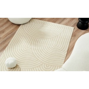 promo Tapis à relief clair avec un design Art Déco : Crème 160 / 120 x 160 cm