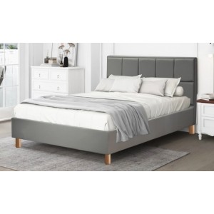 promo Lit fixe Petra simili cuir : 200 x 200 cm / Blanc / Lit + Matelas Cosmos