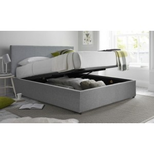 promo Lit coffre Colisée Sampur avec matelas en option : 140 x 190 cm / Gris foncé / Sans matelas