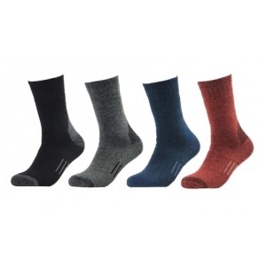 promo Chaussettes en laine mérinos : 6 / 3 gris + 3 rouge