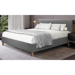 promo Lit Alhambra en simili cuir design élégant Sampur : 140 x 190 cm / Blanc / Lit + matelas