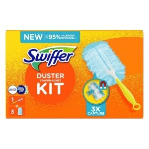 promo Kit de démarrage Swiffer avec un aimant anti-poussière et 3 tampons de rechange