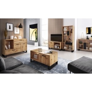 promo Ensemble de meubles de style industriel : Meuble TV Loft 140 cm