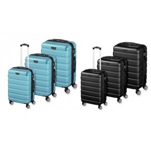 promo Set de valises à coque dure Veska modèle Nizza avec cadenas TSA et pèse-bagages numérique : Argent