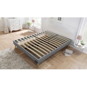 promo Lit scandinave Sampur : 90 x 190 cm / Gris clair