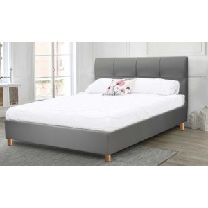 promo Lit fixe Capri simili cuir matelas Empereur en option : Blanc / 200 x 200 cm / Lit seul