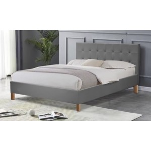 promo Lit Shanghai avec matelas en option : 140 x 190 cm / Gris / Lit + matelas