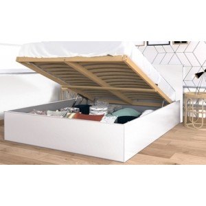 promo Lit-coffre MADRID avec matelas à mémoire de forme WEBER INDUSTRIES : 160 x 200 cm / Blanc / Sans matelas