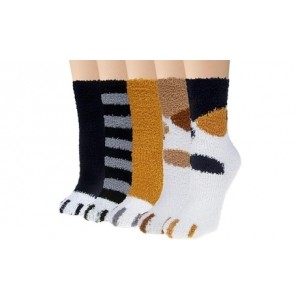 promo Un paquet de chaussettes à motif de griffes de chat : 5 paires