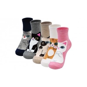 promo Paire de chaussettes design mignon chat : 5