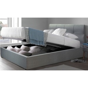 promo Lit coffre Venise tissu matelas Empereur en option : Gris clair / 180 x 200 cm / Avec matelas