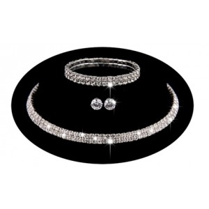 promo Ensemble de 3 bijoux Double Row ornés de cristaux Swarovski® : Avec étui à bouton / x 1