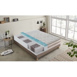 promo Matelas à ressorts ensachés et gel mémoire 13 zones : 135 x 200 cm