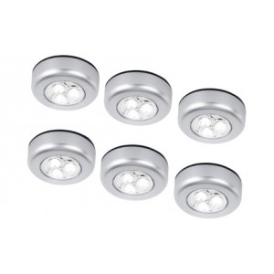 promo Lot de 6 ou 12 lampes LED autocollantes : 6 / Lumière chaude