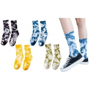 promo Chaussettes Tie-Dye : 2 / Kaki + Jaune