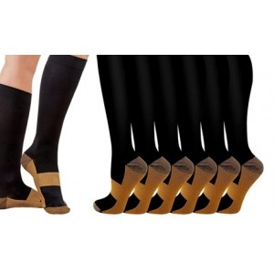 promo Paire de chaussettes de compression infusées de cuivre : 1 / L-XL