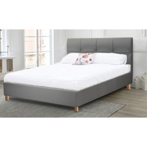 promo Lit Capri tissu design élégant Sampur : 200 x 200 cm / Gris foncé / Lit seul