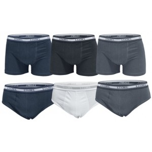 promo Lot de 6 sous-vêtements pour hommes en coton élastique Liabel : Boxer / Blanc / M