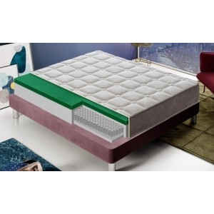 promo Matelas hybride en mousse à mémoire de forme et ressorts ensachés : 135 x 200