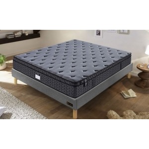 promo Lit Miami de Sampur 7 zones de confort avec matelas en option : 90 x 190 cm / Gris clair / Sans matelas