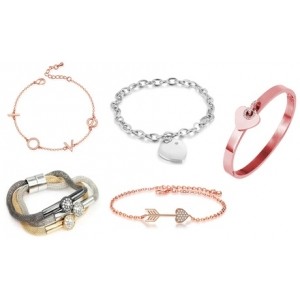 promo Bracelets ornés de cristaux de Swarovski® avec breloques Eira Wen® :Bracelet manchette Forever Love * / Argent