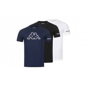 promo T-shirt Kappa à col rond : Taille XL / Blanc (x 2) - Noir (x 2) / x 4