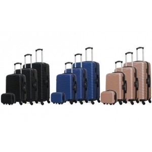 promo Set de 4 valise à roulettes : Or bleuté