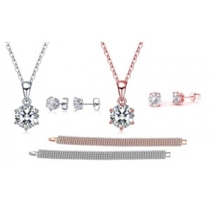 promo Parure de bijoux fabriquée avec des cristaux Swarovski® : 1 / Argent